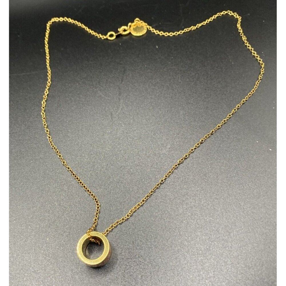 Signed Marc by Marc Jacobs Necklace Single Circle Charm Pink Gold 17” Barbiecore - Picture 2 of 7